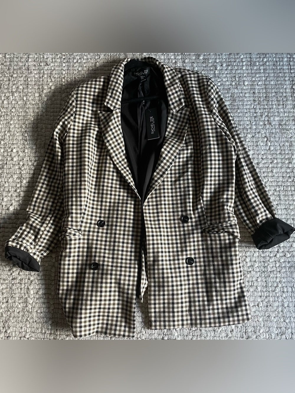 Rachel Zoe Black and White Gingham Blazer